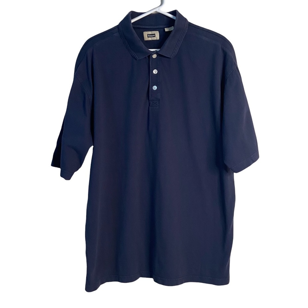 Haggar Mens Blue Polo Shirt Large